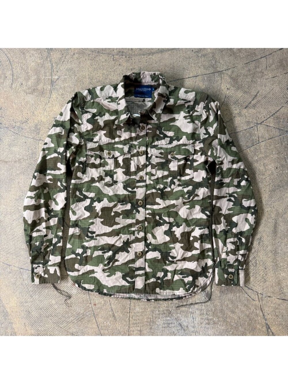 Freenote Cloth Dayton Japanese Ripstop Camouflage Button Up Shirt Small